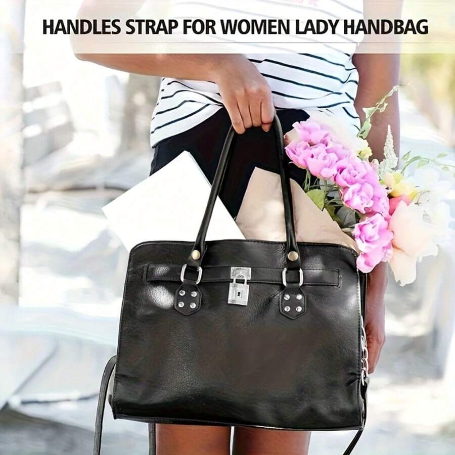 7 buah Pegangan Tas Tangan Berbentuk U dari Kulit Sintetis + Alas Tas + Aksesoris, Dilengkapi dengan Pengikat Paku Keling Logam, Cocok untuk Mengganti Pegangan Tas Tangan Rajutan dan Sulam, Tersedia Berbagai Warna, Aksesoris Tas DIY, Bahan Pembuatan Dompet, Sempurna untuk Proyek Kerajinan Tangan