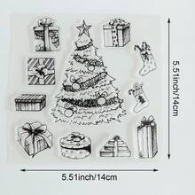 Clear Silicone Stamp, Christmas Themed Transparent Stamp For DIY Scrapbooking, Card Making, Journal Decoration, Christmas Tree Snowflake Cat Gift Gnome Pattern - SD-4 - View 28