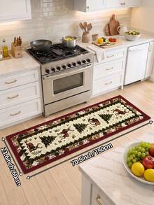 DAJIANG 1 buah Karpet Panjang Cetak 3D Natal, Cocok untuk Kamar Mandi, Dapur, Luar Ruangan, Lorong, Kamar Tidur, Ruang Tamu, Dapat Dicuci dengan Mesin, Mudah Dibersihkan, Alas Pintu Masuk Anti Selip, Aksesori Karpet Dekorasi Kamar Tidur - MultiWarna - View 18