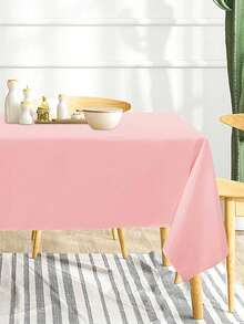 5PCS Pink Plastic Disposable Tablecloths, Light Pink Disposable Rectangular Tablecloths, For Parties, Birthdays, Weddings, Picnics, Home Kitchen Dining Party Table Decorations - Multi-color - View 7
