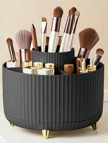 1 buah Organizer Makeup Meja Putar, Kotak Penyimpanan Alat Tulis, Tempat Pena, Rak Display Kosmetik, Tempat Kuas Makeup Multifungsi, Kotak Penyimpanan Perawatan Kulit, Organizer Kuas Makeup Plastik - MultiWarna - View 9