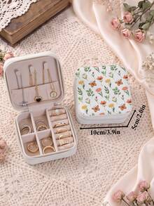 Women'S Jewelry Box With Butterfly Print-Portable Travel Jewelry Storage Case For Women Ring Earring Necklaces-Top Choice For Holiday Gift - Butterfly Design - View 26