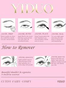 YIDUO 200D Mega Volume Lash Clusters D Curl Fluffy Wispy DIY Lash Extension Mixed Length 14‑20mm Soft Thin Band Individual Cluster Lashes Reusable Dramatic Look For Halloween Party Wedding Daily Eye Makeup For Beginner - D - View 6