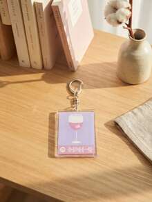 1pc/6pcs Music Code Song Graphic Aesthetic Acrylic Keychains, Popular Music Scan Code Player Series Including Pink High-Foot Wine Glass, Double Red Cherries, Vintage Diving Helmet, Blooming Sunflower, Sliced Watermelon With Sugar Cube And Sliced Kiwi Square Pattern Pendant, Backpack And Car Key Accessories, Gift For Music Lovers And Fans - Multicolor - View 11