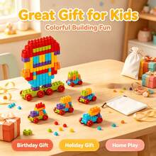 Children's Plastic DIY Mini Building Blocks – Early Educational Toy, Assembly & Construction Playset,For Imaginative Play – An Ideal Gift For Christmas, Thanksgiving, Halloween, Birthdays, And Parties (Colors Random) - Multicolor - View 2