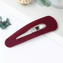 Minimalist Fluffy Multi-Color BB Clip Hairpin 2/1pc - Burgundy - View 4