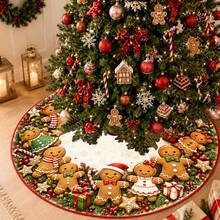 1 buah Alas Pohon Natal Motif Manusia Kue Jahe, Dekorasi Liburan Warna Elegan, 5 Ukuran, Hadiah Liburan Unisex, Cocok Untuk Dekorasi Rumah dan Pesta Natal - Mengumpulkan Hadiah Kue Jahe Pohon Natal - View 8