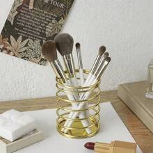 1pc Nordic Style Iron Art Metal Makeup Brush Holder Pen Pot Multi-Functional Stationery Box - View 5