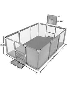 Corralito para Bebé, Corral de Gimnasio y Juegos Infantil, y Divertido, Área de Actividades Plegable y Portátil, Ideal para Estimulación y Entretenimiento en Casa - Gris Claro - Ver 2