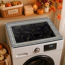 Retro Black Golden Floral Houndstooth Frame Appliance Top Protective Mat, Anti‑Slip Waterproof Dust Resistant Washer Dryer Cover Pad Household Decoration - Vintage Floral - View 6