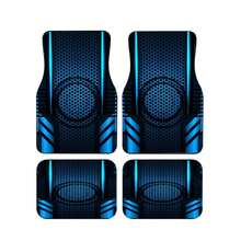 Fashionable Blue Hexagon Pattern Car Floor Mats, 2pcs/4pcs Universal Set, Suitable For All Cars, Interior Decoration With A Futuristic Design - A - View 7