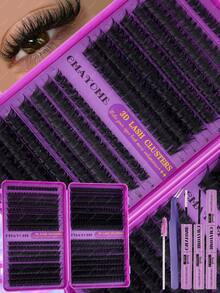 576/592/640pcs D Curl Fluffy False Eyelashes Set, Dense Voluminous DIY Segmented False Eyelashes, Includes Tools, Enlarges Eyes, Lightweight And Reusable, Large Capacity Single Cluster Eyelashes Set, Soft Natural Mixed Style Eyelashes - Multicolor - View 5