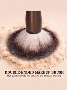 HGHDBT Dual Ended Makeup Brushes Set, Blush Brush, Contour Brush, Makeup Brushes Set, Multi-Brush Head Design Creates Exquisite Makeup, Suitable For Daily Travel Campus Portable Women Gift Christmas Gift - Brown - View 4