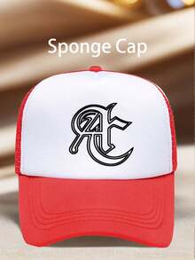 1pc Men Black Hat Letter A Printing Hats For Men Adjustable Design UV ...