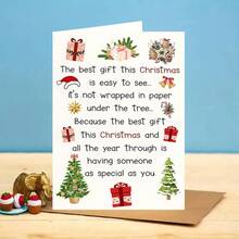 1PC-Christmas Greeting Card With Envelope, Filled With Affectionate Poems, Perfect As Christmas Holiday Gift For Family And Friends, Suitable For Birthday, Christmas, Party Decoration Gift - A - View 3