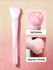 4/1pc Macaron Gradient Handle Cat Paw Shaped Makeup Brush, Soft Synthetic Bristles, Suitable For Loose Powder, Blush, Eyeshadow And Contour, Perfect For Daily Makeup, Travel And Vacation, Travel Essential Makeup Brush - Pink - View 7