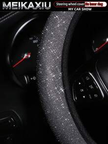 MEIKAXIU Fabric Gold Glitter Bling Starry Sky Style New Car Steering Wheel Cover Without Inner Ring Fits 38cm Steering Wheel Car Decor Accessories For Women - Starry Sky Style - View 4