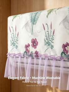 1 buah Penutup Debu AC Motif Botani Vintage dengan Rumbai Tulle Transparan, Pelindung AC Gantung Dinding Dekoratif untuk Kamar Tidur dan Ruang Tamu, Gaya Acak - MultiWarna - View 4