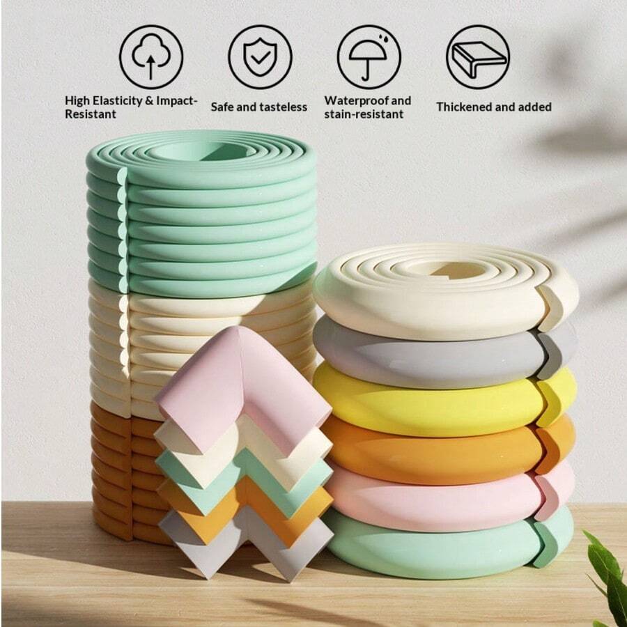 1 Roll, Self-Adhesive Anti-Collision Strip Thickened High Density Foam Furniture Edge Corner Protector Anti-Collision Strip (2m/Roll)