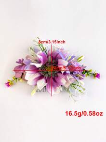 DUOJIAOYAN 1pc New Style Artificial Fabric Solid Color Flower Greenery Hair Comb Suitable For Daily Side Updo Half-Up Hairstyle Wedding Styling Women Dress Up Photography - Multicolor - View 2