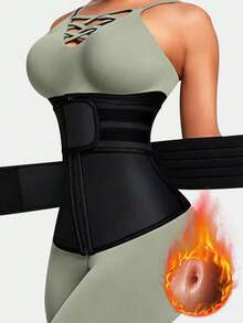 Women's Sports Waist Trainer Belt, Sweat-Inducing, Adjustable Zipper Style, Reinforced Body Shaping Tummy Control Belt - Multicolor - View 2