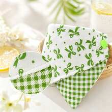 1pc Pet Cat Dog Double Layer Triangle Bandana Collar, Adjustable Green White Plaid Pet Scarf, Fresh Pastoral Style Double-Sided Design, Suitable For Cats, Teddy, Small Dogs, Photo Decoration Accessory - Multicolor - View 3