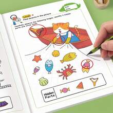 32 Pages Hidden Pictures Book, Find Hidden Objects & Matching Game, Attention & Concentration Training, Visual Perception, Preschool Activity - Multicolor - View 5