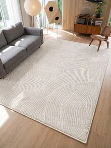 1件極簡線條印花客廳地毯，適用於廚房、餐廳、臥室、房間節日裝飾，室內與室外通用，辦公室、大廳、防滑門墊、浴室地毯、走廊、書房遊戲區地毯 - 米色 - 查看 6