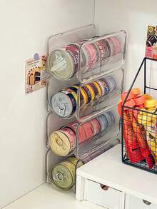 1/2/4pcs Stackable Transparent Cat Food Storage Organizer, Large Capacity Pet Treat Can Holder, Pet Supply Rack For Cat Dog Home Pantry - None - View 4