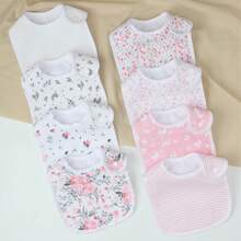 Benxoine 8pcs Solid Color Unisex Baby Bibs, With Adjustable Buttons, DIY-Able, Can Be Painted Or Embroidered, Create Beautiful And Unique Bibs For Your Baby. - Multicolor - View 13