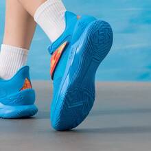 Under Armour Unisex Printed Tie-Up Velcro Basketball Shoes FLOW Midsole Lateral Support High-Traction Court Performance Sneakers - Orange/Blue - View 2