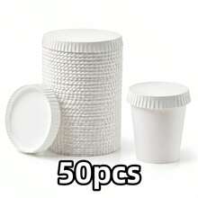 200pcs Beverage Lids, Coffee Cup Lids, 50/100pcs Hot Drink Paper Cup Lids, Suitable For Cafes, Hotels, KTV, Bars - Multicolor - View 12