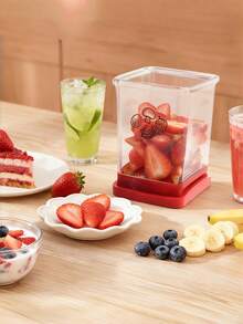 Cup Fruit Slicer - Cheese Slicer, Stainless Steel Strawberry Cutter, Quickly Make Vegetable Salad Banana Slicer, Even Cutting, Delicate Plating, Kitchen Gadgets - Multicolor - View 7