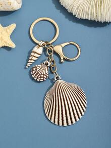 DIY Handmade Hot-Selling New Creative Ocean Creature Realistic Acrylic Shell & Conch Keychain, 1pc Beach Vacation Series Cute Ocean Style Heart Shell & Conch Keychain Pendant, Women's Bag Keychain Charm, Event Gift, Suitable For Daily Use, Gift For Best Friends - Multicolor - View 17