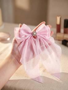 1/3/6pcs/Set Rhinestone Mesh Bow Hair Clips Set, Sweet Hair Accessories - Suitable For Girls And Women, Applicable For Daily Wear And Vacation - Multicolor - View 4