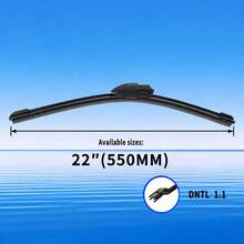 11-Layer Composite Rubber Soft Bone Wiper Blade, Single Pack, 14-26 Inch Multiple Sizes Available, Car Front Windshield Wiper, Flexible Fit To Glass, Smooth Water Scraping And Cleaning, Suitable For Various Car Models - Black - View 12