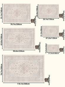 1pc Light Color Bohemian Living Room Rug. Suitable For Kitchen, Dining Room, Bedroom, Room Holiday Decor, Indoor/Outdoor, Office, Lobby, Anti-Slip Door Mat, Bathroom Rug, Hallway, Study Gaming Area Rug. - Baby Pink - View 4