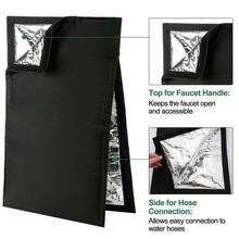 1pc Outdoor Faucet Anti-Freeze Protective Cover, Hook & Loop, Frost & Ice Protection Sleeve, Suitable For Long Pipes - Multiple Styles - View 6