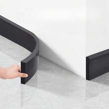 Self-Adhesive Rubber Wall Skirting Decorative Strip, Modern 3D Baseboard Wallpaper Sticker, Glossy, Washable, Waterproof, Suitable For Home Decor - No Electricity Required, Marble Print Baseboard, Kick Plate, Waistline Sticker, Conceal Ugly Wall Corners, Thickened Anti-Collision Edge Guard Sticker - Marble Pattern - View 5