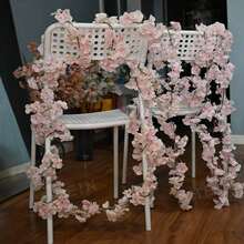 6 Buah Rangkaian Bunga Sakura Buatan Sepanjang 5,9 kaki, untuk Dekorasi Musim Semi di Rumah, Kamar, Pernikahan, dan Pesta - MultiWarna - View 6