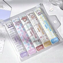 5pcs Pen Shaped Correction Tape, Smooth Continuous Application Whiteout Tape, Original Paper Color Tape, For School, Office And Daily Study - Multicolor - View 11