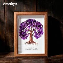1PC Natural Crystal Gravel Tree Of Life Seven Chakra Zodiac Photo Frame, Healing Energy Gemstone Desktop Ornament, Home Tabletop Decoration, Ideal Gift - 12 Zodiac Sign Tree Of Life Photo Frame - View 14