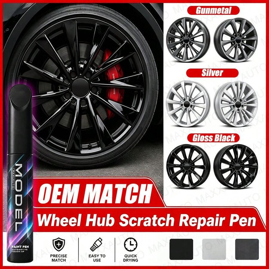 maxxauto Kit Cat Perbaikan Goresan Velg Mobil Universal untuk Hitam Mengkilap, Hitam Matte, Perak, Abu-abu Gunmetal, Penghilang Goresan, Poles dan Lainnya, Cocok untuk Kerusakan Goresan dan Lecet pada Velg Mobil - kapasitas - View 1