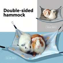 1 Guinea Pig Hammock, All Seasons, Breathable Ice Silk And Crystal Velvet Double-Sided Pet Hammock, Suitable For Guinea Pigs, Rats, Hamsters, And Ferrets - one-size - View 6