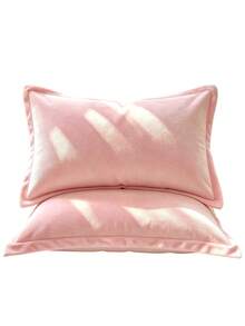 1PC/2pcs Velvet Solid Color Pillowcase, Soft Cozy Plush Pillow Cover For Bedroom Decor, 1PC - Pink - View 9