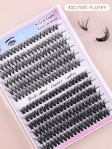D-Curl Lash Clusters, Single Fluffy Lashes, 12 Rows Mixed Length 10-16mm Lash Extensions, Soft Natural Voluminous False Lashes, DIY Lash Extension At Home, Lash Clusters, Single Lashes - D - View 15