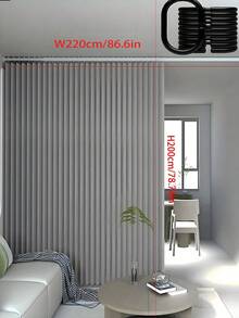1pc Fashionable Foldable Door Curtain - Heat Insulation Function, Textured Polyester Material, Comes With Installation Hooks, Suitable For Living Room, Bedroom Or Kitchen, Can Be Used To Create Private Space Or As Room Decoration Curtain. Modern Style Curtain Made Of Polyester, Suitable For Living Room Curtain. - Multicolor - View 10