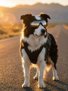 1pc S/M Size Outdoor Pet Sunglasses High-End Cool UV Protection Sunglasses Cat Dog Goggles Suitable For Small And Medium-Sized Dogs Multi-Color Options Multi-Functional Windproof Pet Goggles With Adjustable Strap For Cycling-Driving-Swimming-Hiking-Suitable For All Dog Breeds - Multicolor - View 5
