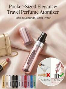 5ml Refillable Mini Perfume Spray Bottle, Portable Bottom Fill Leak-Proof Travel Perfume Container Suitable For Handbags And Pockets - Multicolor - View 2