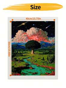 DIY Surreal Cosmic Tree Landscape (Frameless Or Framed 8x12 / 16x20 Inches) Paint By Numbers Kit(Acrylic) Arts & Crafts For Adult Beginners, Home Wall Decor, And Holiday Gifts - Sets - View 10